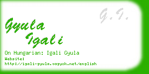 gyula igali business card